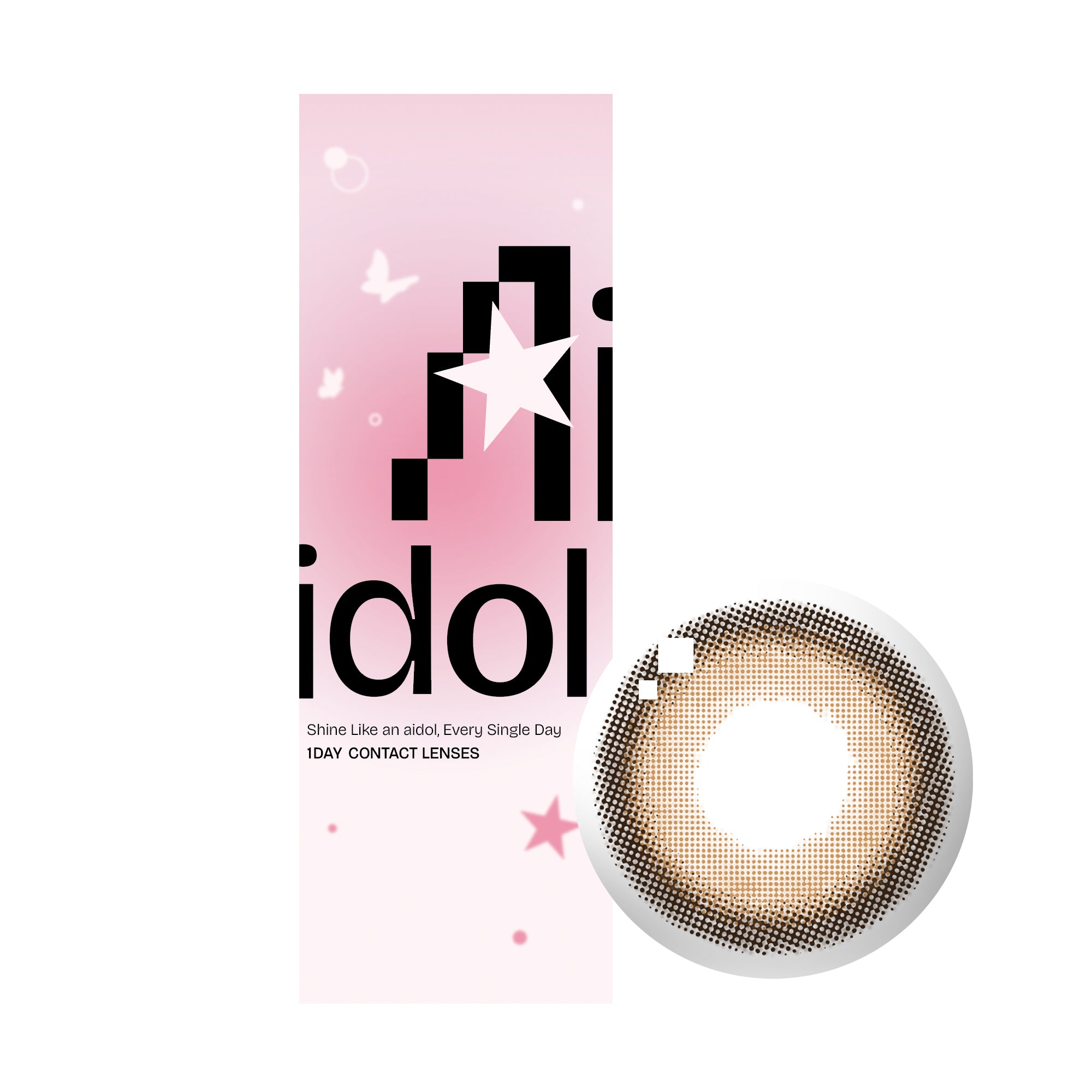 【ワンデー1箱10枚】Aidol E-brown.1day (ブラウン) ±0.00