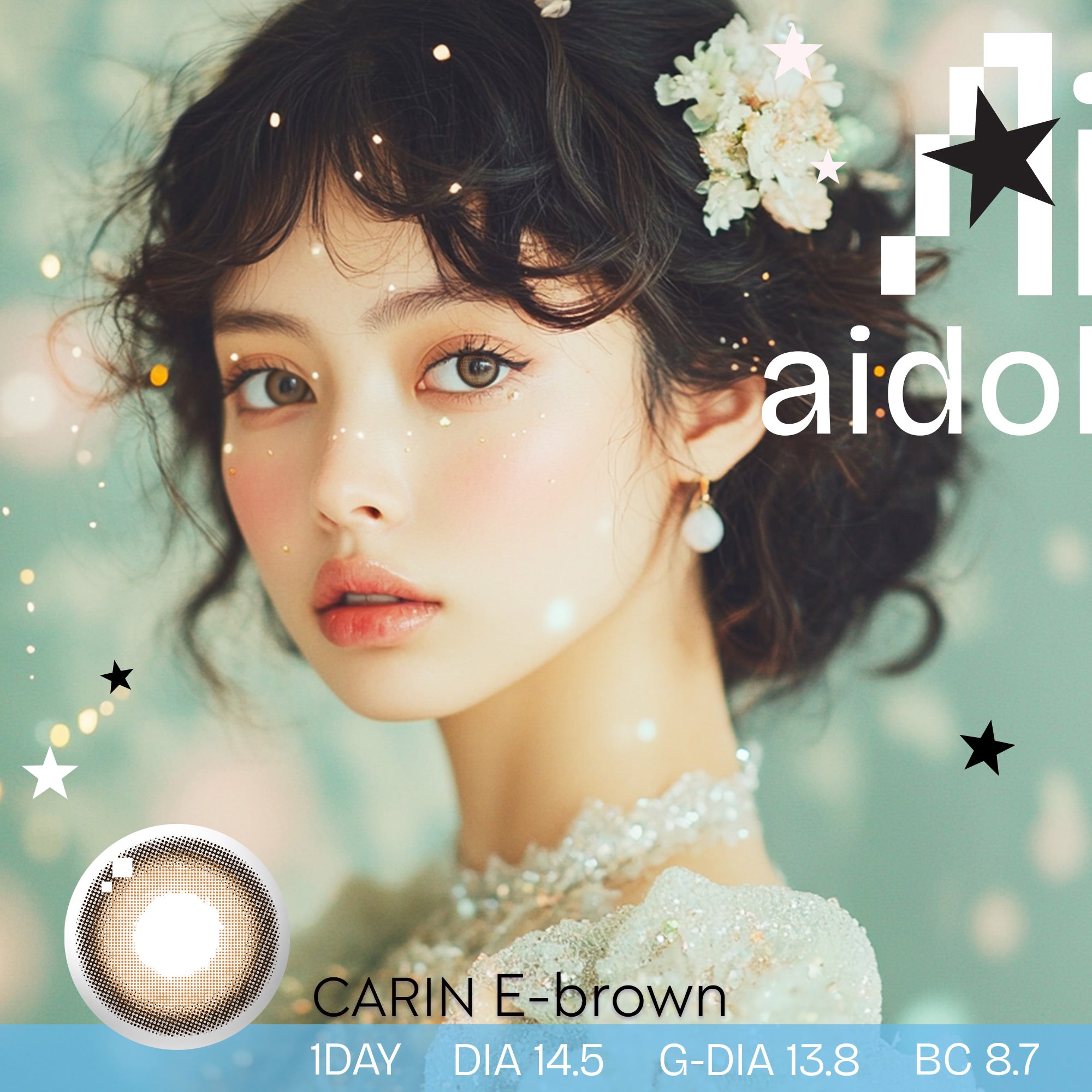 【ワンデー1箱10枚】Aidol E-brown.1day (ブラウン) ±0.00