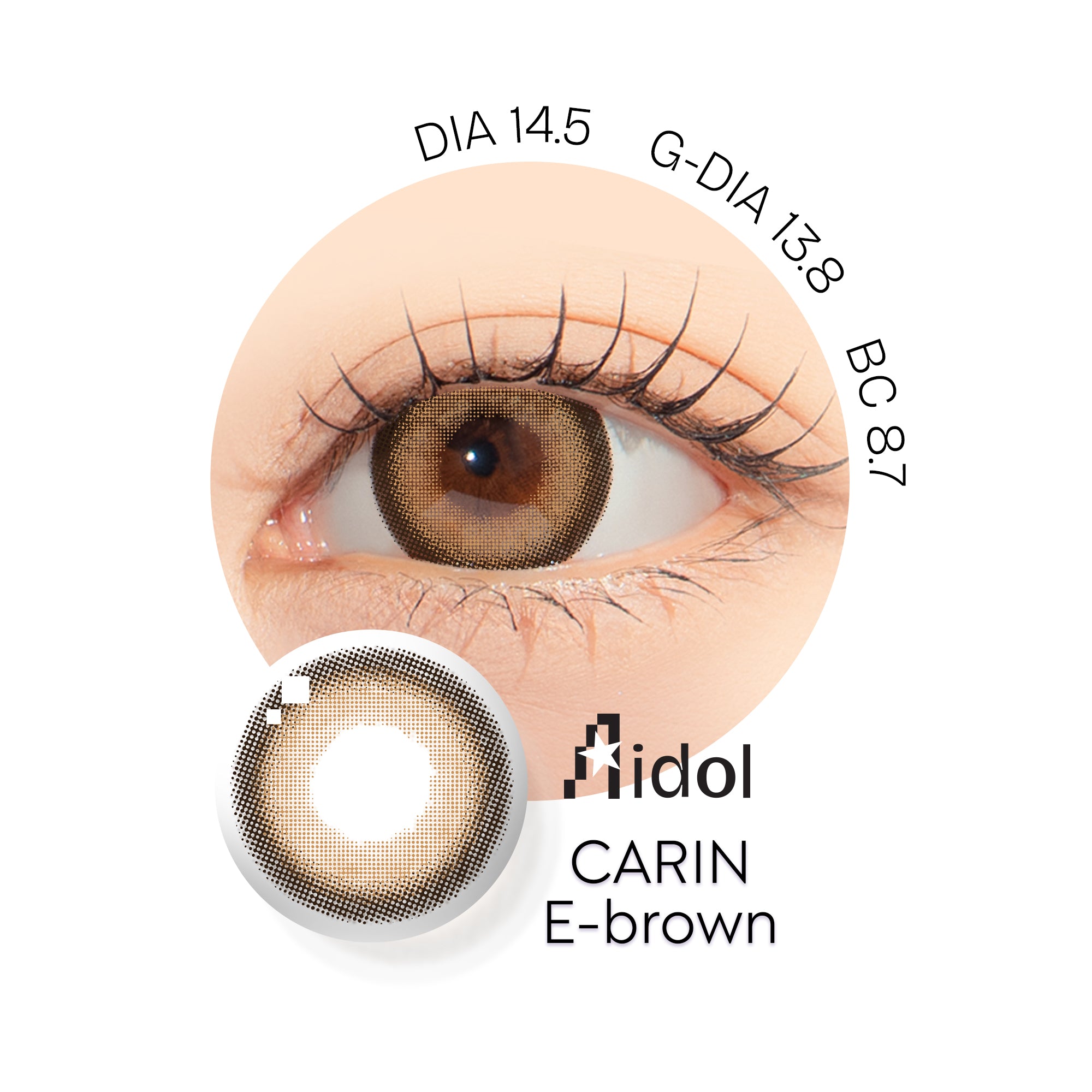 【ワンデー1箱10枚】Aidol E-brown.1day (ブラウン) ±0.00