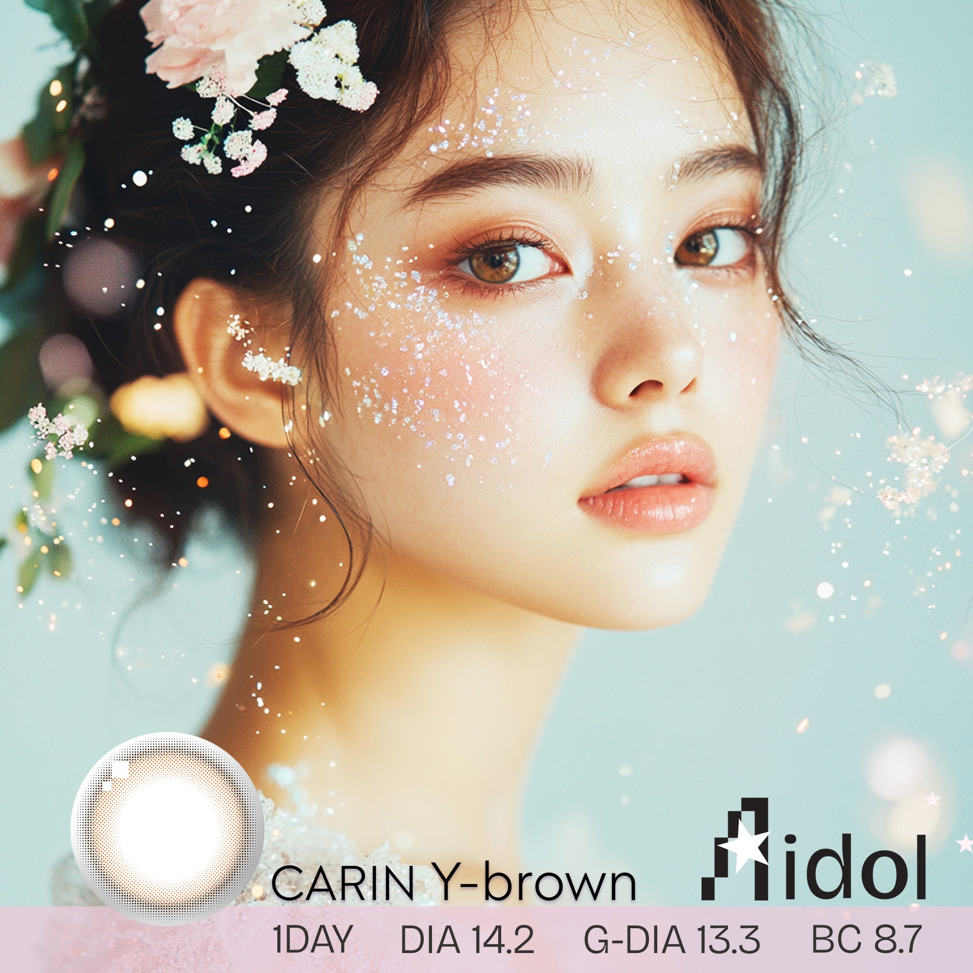 【ワンデー1箱10枚】Aidol Y-brown.1day (ブラウン) ±0.00