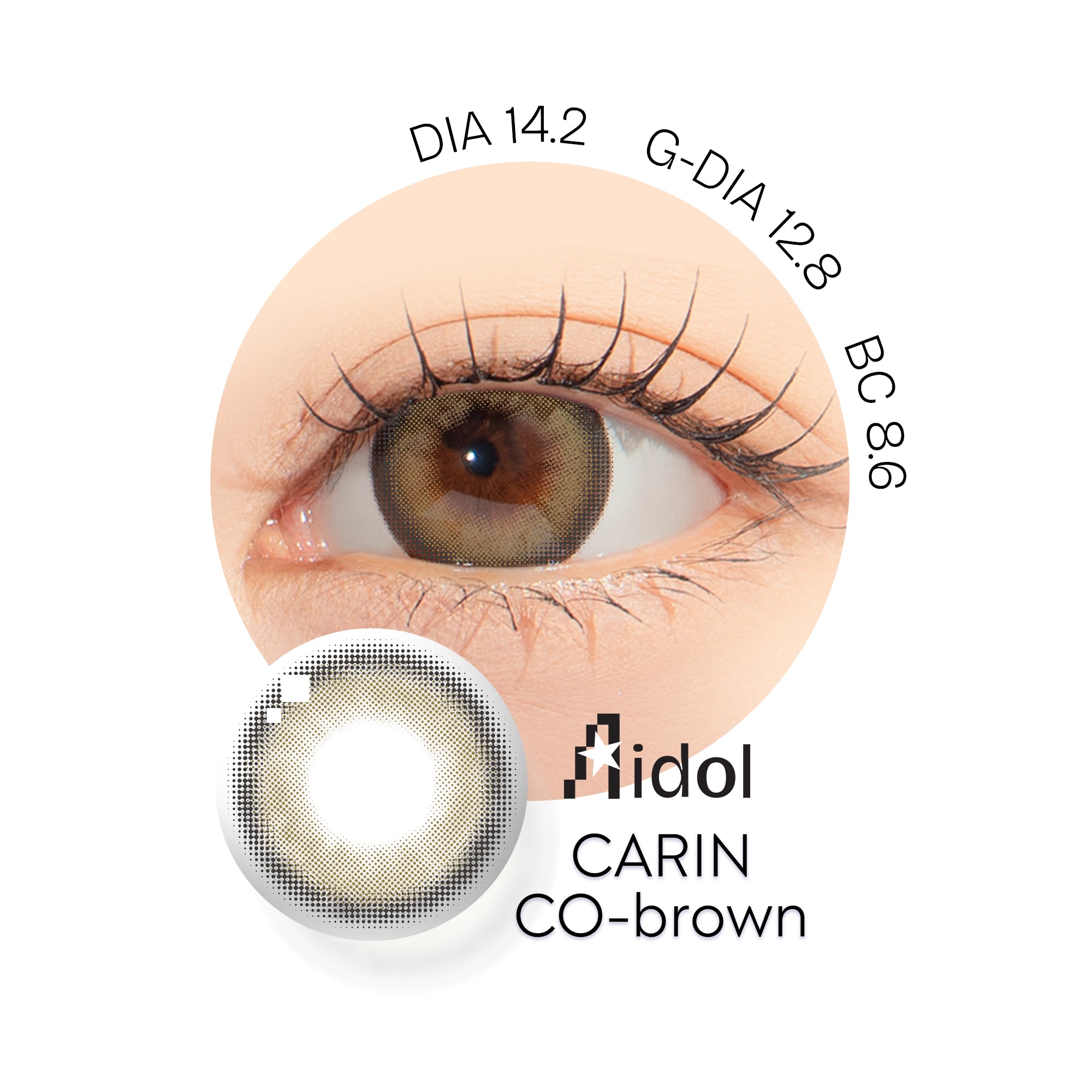 【ワンデー1箱10枚】Aidol CO-brown.1day (ブラウン) ±0.00